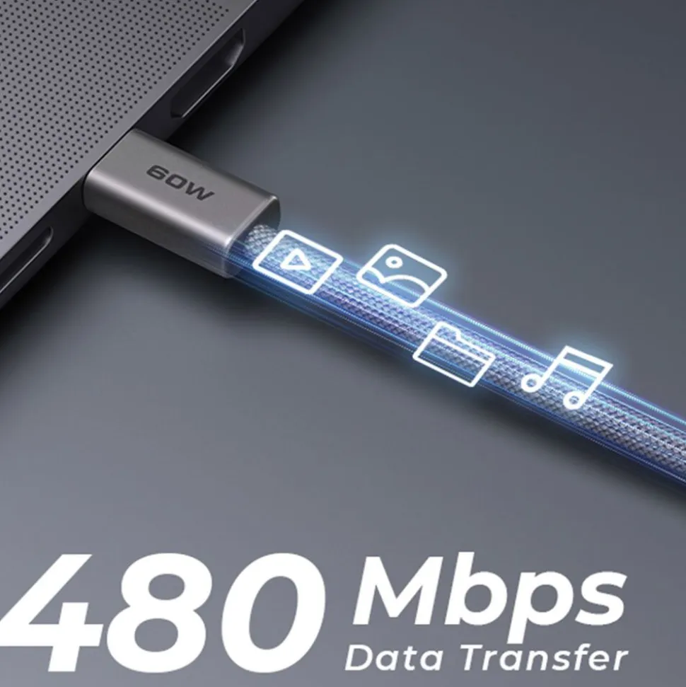 Kabel USB-C-USB-C Aukey CB-DCC062, 60 W, 1,8 m
