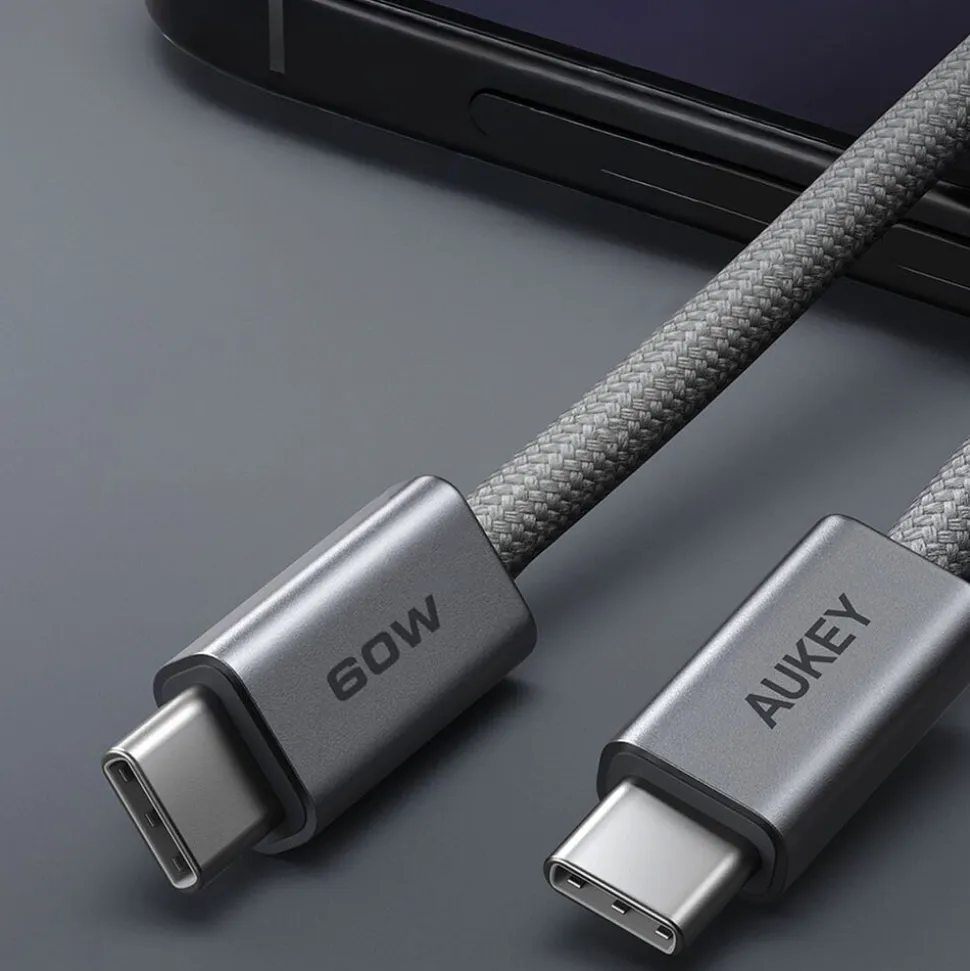 Kabel USB-C-USB-C Aukey CB-DCC062, 60 W, 1,8 m