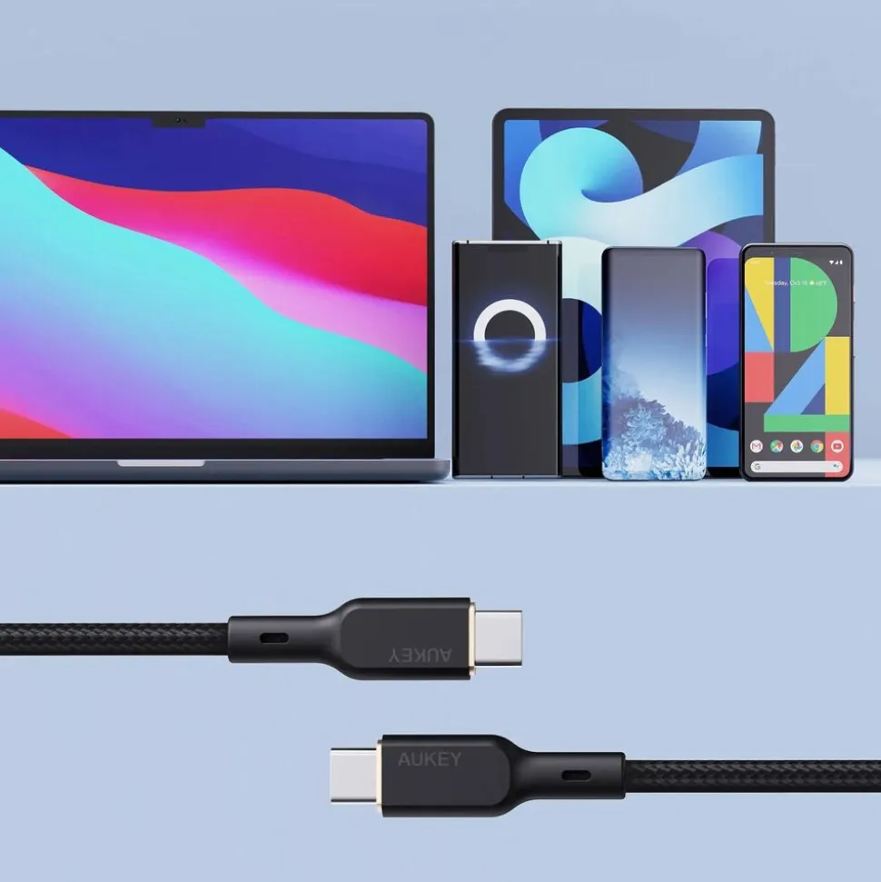 Kabel USB-C-USB-C Aukey CB-KCC102, 100 W, 1,8 m