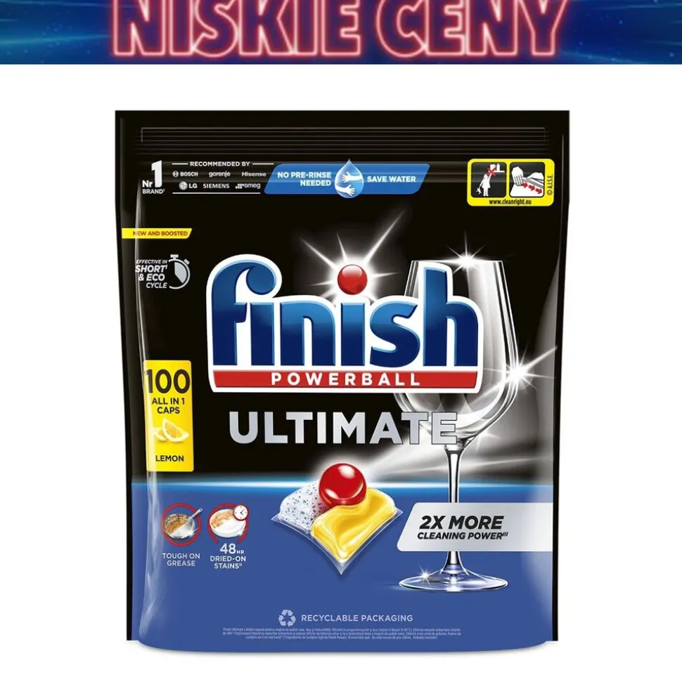 Kapsułki do zmywarki Finish Ultimate Lemon, 100 sztuk