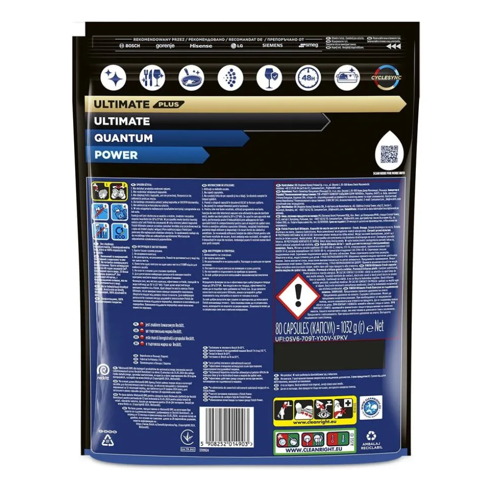 Kapsułki do zmywarki Finish Ultimate Fresh, 80 sztuk