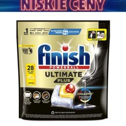 Kapsułki do zmywarki Finish Ultimate Plus Lemon, 28 sztuk
