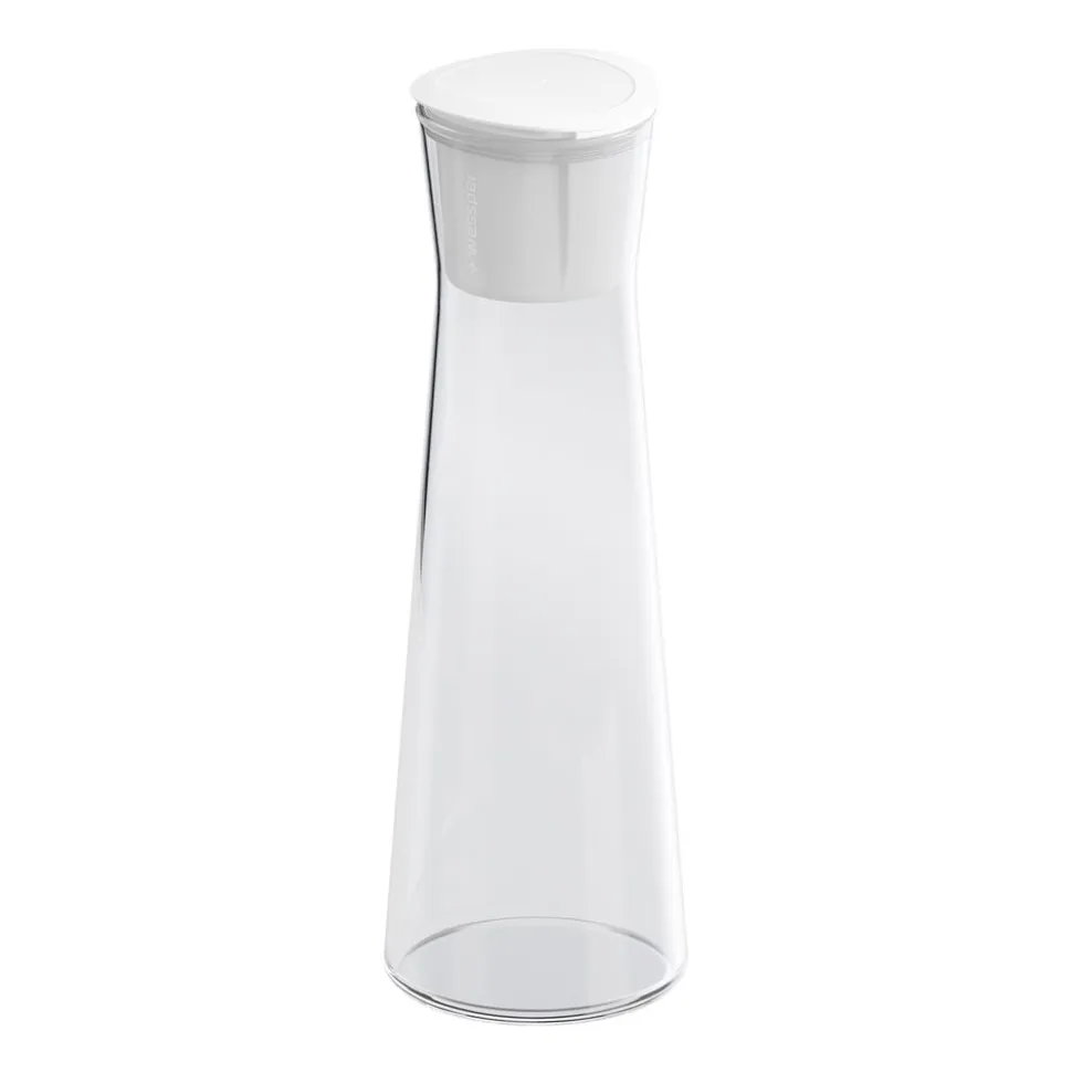 Karafka filtrująca szklana Wessper K1 Borosilicate Actitex™, biała