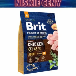 Karma dla psa Brit Premium By Nature Adult M, sucha, z kurczakiem, 3 kg