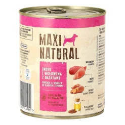 Karma dla psa Maxi Natural, indyk i wołowina z batatami, mokra, 12 x 800 g