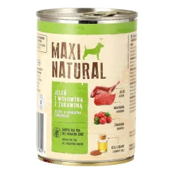 Karma dla psa Maxi Natural, jeleń i wołowina z żurawiną, mokra, 24 x 400 g