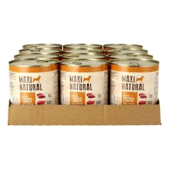 Karma dla psa Maxi Natural, kaczka i wołowina z jabłkiem, mokra, 12 x 800 g