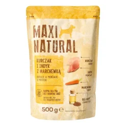 Karma dla psa Maxi Natural, mokra, kurczak i indyk z marchewką, 10 x 500 g
