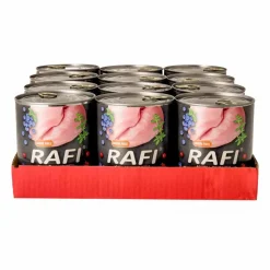 Karma dla psa Rafi, z indykiem, borówką i żurawiną, mokra, 12 x 800 g