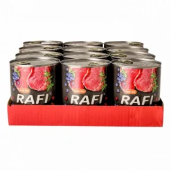 Karma dla psa Rafi, z wołowiną, borówką i żurawiną, mokra, 12 x 800 g
