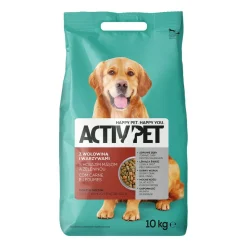Karma dla psów Activ Pet, sucha, wołowina i warzywa, 10 kg