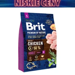 Karma dla psów Brit Premium By Nature, sucha, kurczak, 3 kg