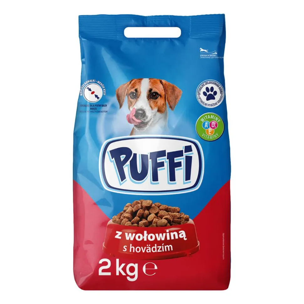 Karma dla psów Puffi, sucha, z wołowiną, 6 x 2 kg