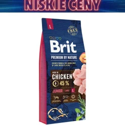 Karma dla szczeniąt Brit Premium By Nature Junior L, sucha, z kurczakiem, 15 kg