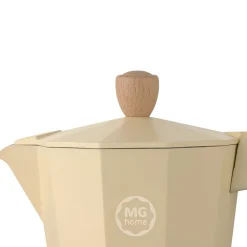 Kawiarka aluminiowa MG Home Lungo, na 6 filiżanek, kremowa