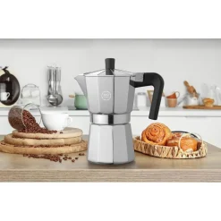 Kawiarka aluminiowa MG Home Moka, na 6 filiżanek, srebrna