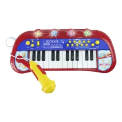 Keyboard elektroniczny Bontempi, z mikrofonem i stołkiem, czerwony