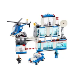 Klocki posterunek 653 elementy, 5 figurek