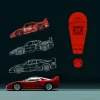 Klocki Samochód wyścigowy F40 Mould King, model 13095, 2688 elementów