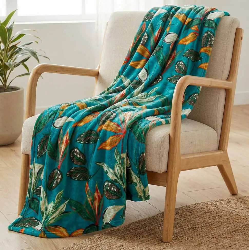 Koc Domarex Botanic Tropic, 130 x 170 cm, zielony