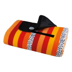 Koc piknikowy 150 x 200 cm Tadar, z izolacją, w paski, pomarańczowy