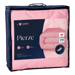 Kołdra Pierze 140 x 200 cm AMW, kacze pierze i puch, różowa