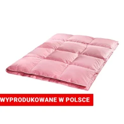Kołdra puchowa 140 x 200 cm AMW, kaczy puch i pierze, różowa