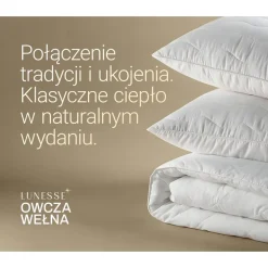 Kołdra 160 x 200 cm Lunesse Owcza Wełna, biała