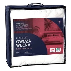 Kołdra 220 x 200 cm Lunesse Owcza Wełna, biała