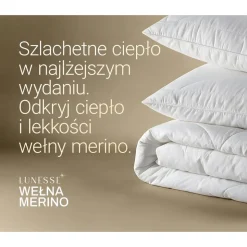 Kołdra 220 x 200 cm Lunesse Wełna Merino, biała