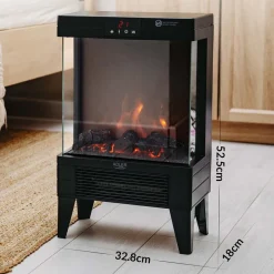 Kominek elektryczny LED Adler AD7755, z pilotem, 2 moce grzania, 1000 W/2000 W