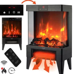 Kominek elektryczny LED Adler AD7755, z pilotem, 2 moce grzania, 1000 W/2000 W