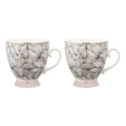 Komplet 2 filiżanek na stopce Altom Design, 420 ml, magnolia róż
