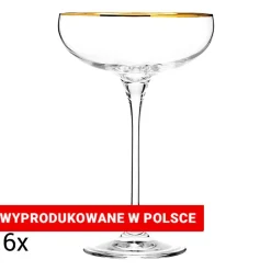 Komplet 6 kieliszków Krosno Harmony Gold, do szampana, 280 ml
