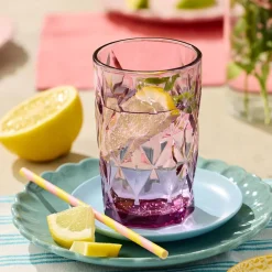 Komplet 4 szklanek Smukee, 350 ml, różowe