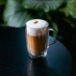 Komplet 2 szklanek termicznych wysokich z uchem Vialli Design Tulip, 350 ml, z podwójną ścianką