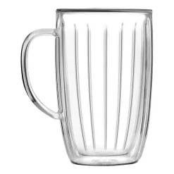 Komplet 2 szklanek termicznych wysokich z uchem Vialli Design Tulip, 350 ml, z podwójną ścianką