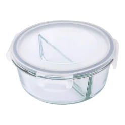 Komplet 2 szklanych pojemników Altom Design, 950 ml, 2 komory, okrągłe