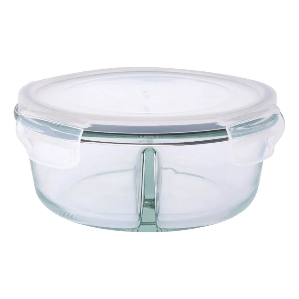 Komplet 2 szklanych pojemników Altom Design, 950 ml, 2 komory, okrągłe