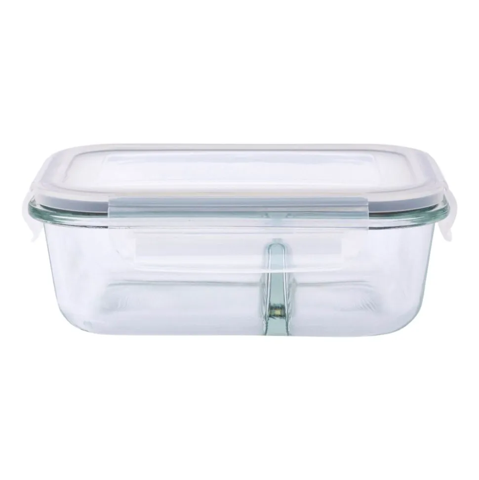Komplet 2 szklanych pojemników Altom Design, 650 ml, 2 komory, prostokątne