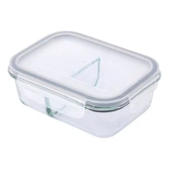 Komplet 2 szklanych pojemników Altom Design, 650 ml, 2 komory, prostokątne