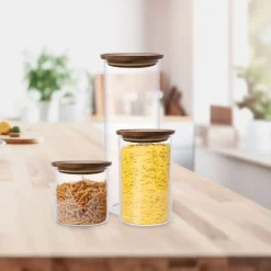 Komplet 3 szklanych pojemników borokrzemowych MG Home Cucina