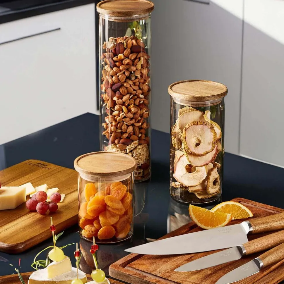 Komplet 3 szklanych pojemników borokrzemowych MG Home Cucina