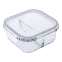 Komplet 2 szklanych pojemników Altom Design, 750 ml, 2 komory, kwadratowe