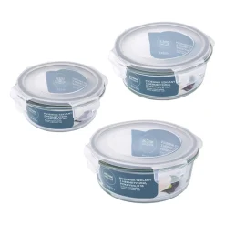 Komplet 3 szklanych pojemników Altom Design, okrągłe, 400 ml, 600 ml, 950 ml