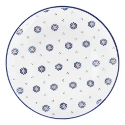 Komplet 4 talerzy na ciasto Tadar Folklor, 24 cm, białe