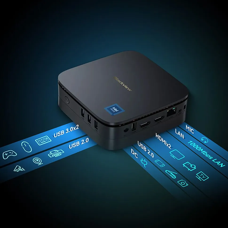 Komputer mini PC Blackview MP60 16/512 GB, czarny, Windows 11 PL