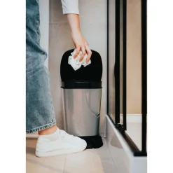 Kosz na śmieci Rotho Paso, czarny, 6 L, z pedałem