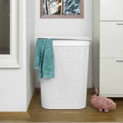 Kosz na pranie Brisen Rotho, 50 L, biały