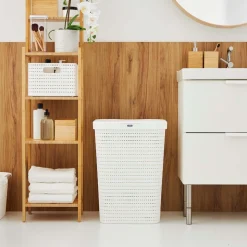 Kosz na pranie Country Rotho, 55 L, biały